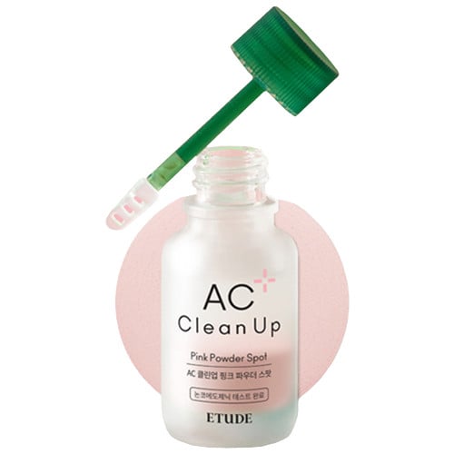 แป้งน้ำแต้มสิว : Etude AC Clean Up Pink Powder Spot