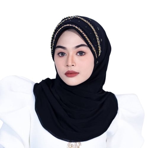 ผ้าคลุมฮิญาบ Hijab by s’dream รุ่น ผ้าคลุมยืดปักคริสตัล