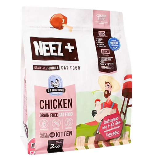 อาหารลูกแมว - NEEZ+ อาหารลูกเม็ดแมว สูตรไก่ (2 KG)