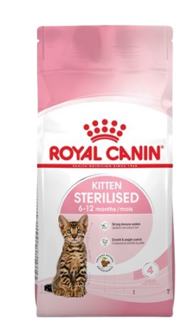 อาหารลูกแมว - Royal Canin Kitten Sterilised อาหารเม็ดลูกแมวหลังทำหมัน อายุ 6-12 เดือน (400 G)