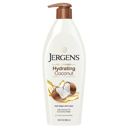 Jergens เจอร์เกนส์ ออยล์-อินฟิวส์ ไฮเดรติ้ง โคโคนัท ทเวนตี้โฟร์-อาวร์ มอยส์เจอไรเซอร์