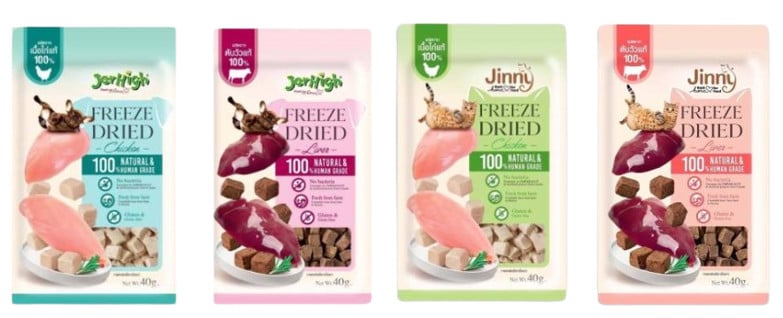 Jerhigh & jinny freeze dried ขนมฟรีซดรายสำหรับแมว