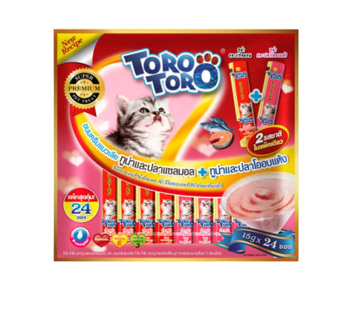 Toro toro ขนมแมวเลียรสปลาทูน่าและปลาแซลมอน