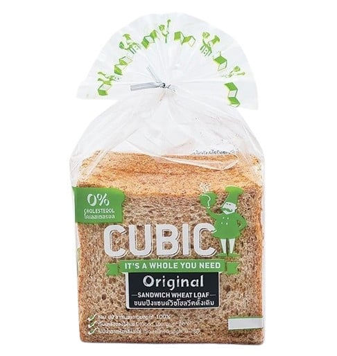 ขนมปังโฮลวีท คิวบิก Cubic ขนมปังแซนด์วิชโฮลวีทดั้งเดิม (Original Sandwich Wheat Loaf)