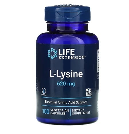 อาหารเสริม L-Lysine ยี่ห้อ Life Extension ขนาด 620 mg