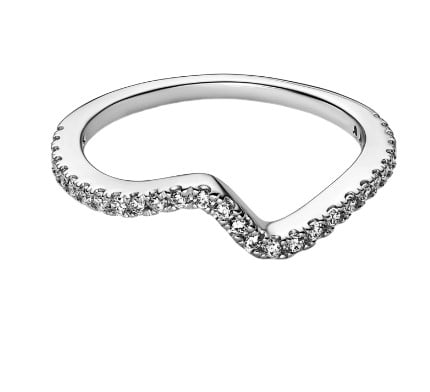 แหวน Pandora Silver Wave Sterling Silver Ring With Clear Cubic Zirconia