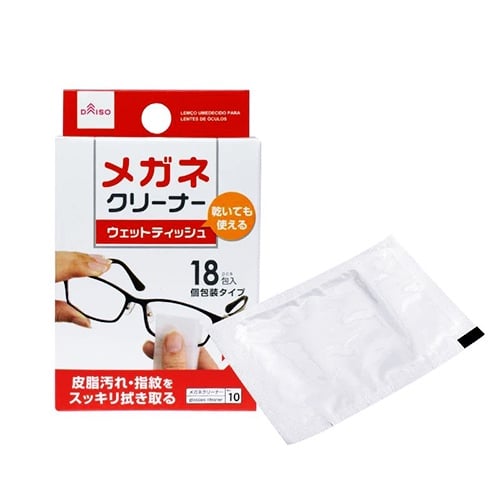 กระดาษเช็ดแว่น DAISO GLASSES CLEANER WET TISSUE TYPE