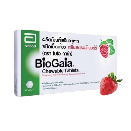 BioGaia Chewable Tablets กลิ่นสตรอว์เบอร์รี