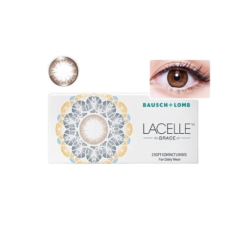 คอนแทคเลนส์รายเดือน Bausch & Lomb รุ่น LACELLE Grace สี Twinkle Brown