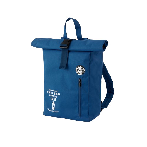 กระเป๋าผ้ารีไซเคิลสตาร์บัคส์ รุ่นStarbucks Recycle Blue Backpack