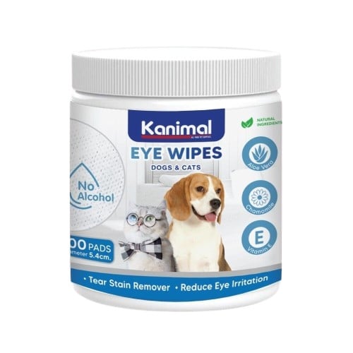 แผ่นเช็ดคราบน้ำตา Kanimal Eye Wipes