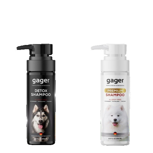 Gager (กาเจอร์) แพ็คคู่ แชมพูอาบน้ำสุนัขสูตร Detox + แชมพูสูตรบำรุงขนนิ่ม
