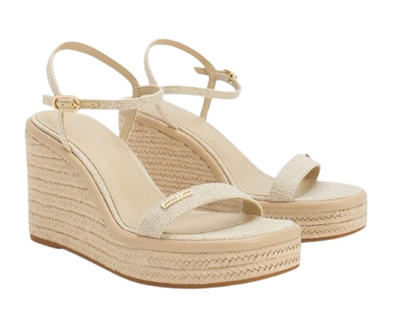 CHARLES & KEITH รุ่น Linen Espadrille Wedges