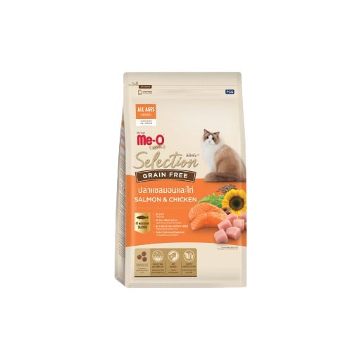 อาหารแมวมีโอ Me-O Gold Selection Grain Free Salmon & Chicken (1.2 kg)