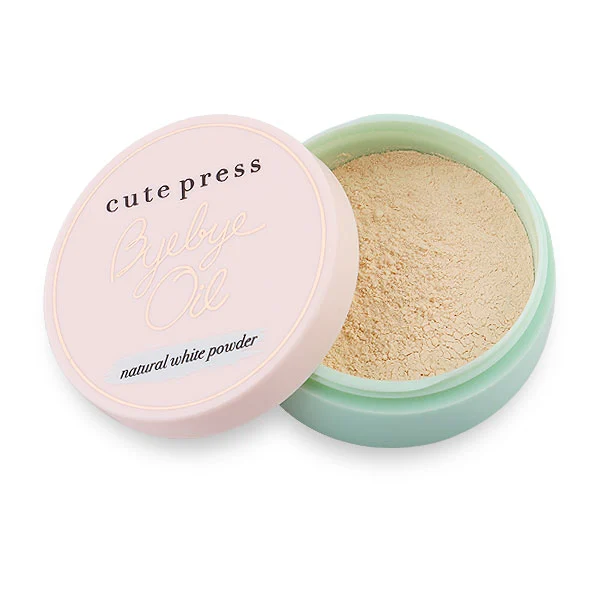 CUTE PRESS แป้งฝุ่นคุมมัน BYE BYE OIL NATURAL WHITE POWDER