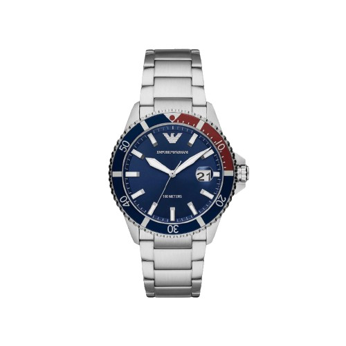 Emporio Armani Diver Blue Dial Silver รุ่น AR11339