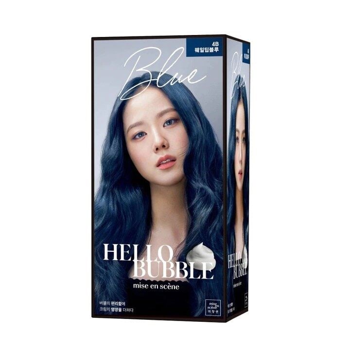 ยาย้อมผมสีน้ำเงิน Mise En Scene Hello Bubble Foam 4B Whale Deep Blue