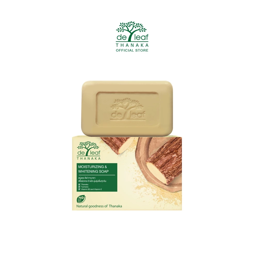 สบู่ล้างหน้า De Leaf Thanaka Moisturizing & Whitening Soap