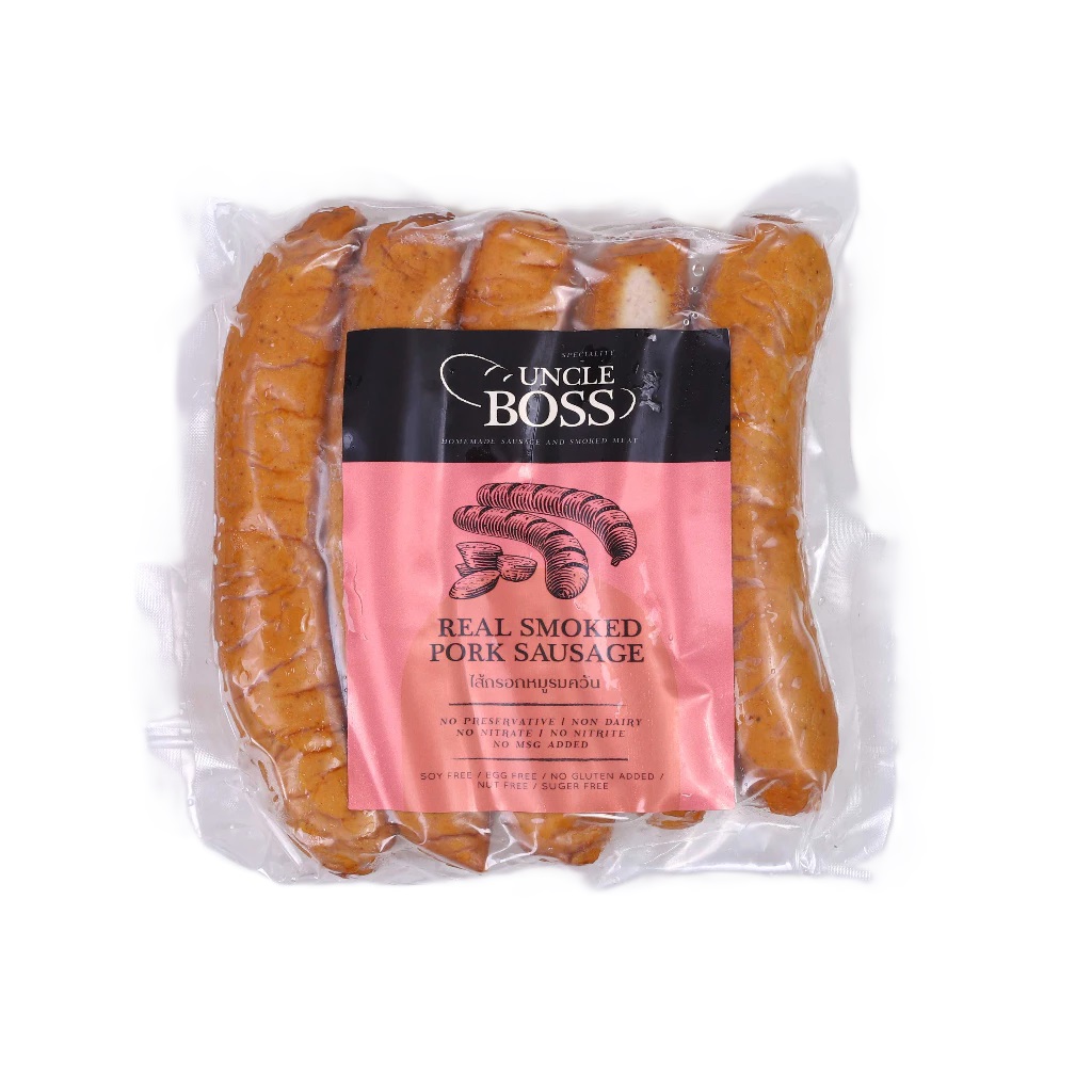 ไส้กรอกรมควัน Uncle Boss Real Smoked Pork Sausage