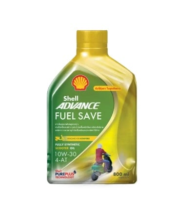 น้ํามันเครื่องมอเตอร์ไซค์ SHELL Advance Scooter Fuel Save 10W-30 เกียร์ออโต้ 4 จังหวะ เครื่อง 120-300cc