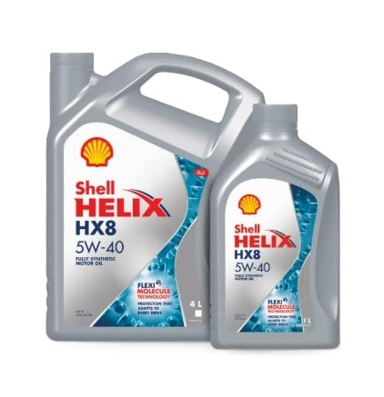 น้ำมันเครื่องเบนซิน SHELL Helix HX8 5W-40 เหมาะสำหรับเครื่องยนต์เบนซิน และเชื้อเพลิงผสมเบนซินอทานอล