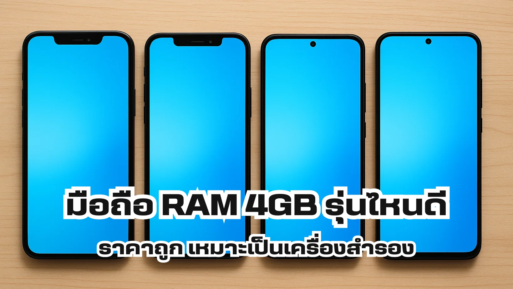 มือถือ RAM 4GB รุ่นไหนดี ราคาถูก เหมาะเป็นเครื่องสำรอง