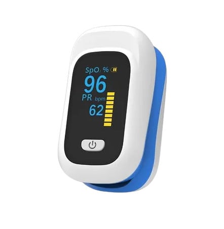 Blue Fingertip Pulse Oximeter With OLED Multi-Direction Display