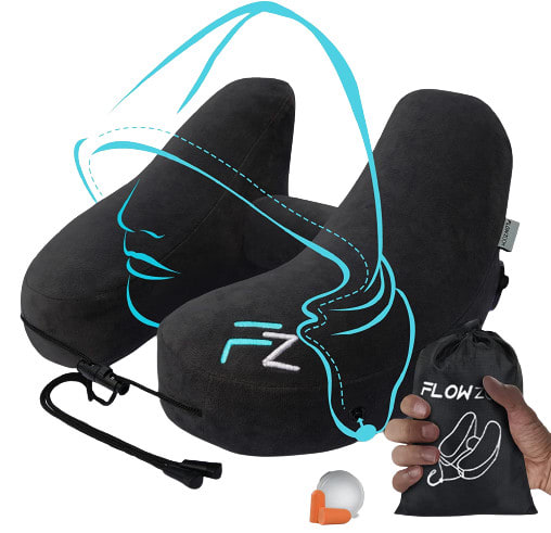 FLOWZOOM Inflatable Travel Pillow