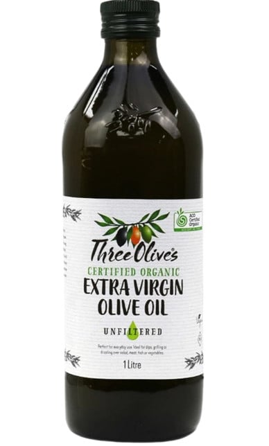 Three Olives Certified Organic Unfiltered Extra Virgin Olive Oil